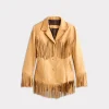 Tallulah Fringe Jacket :: Saddle Tan