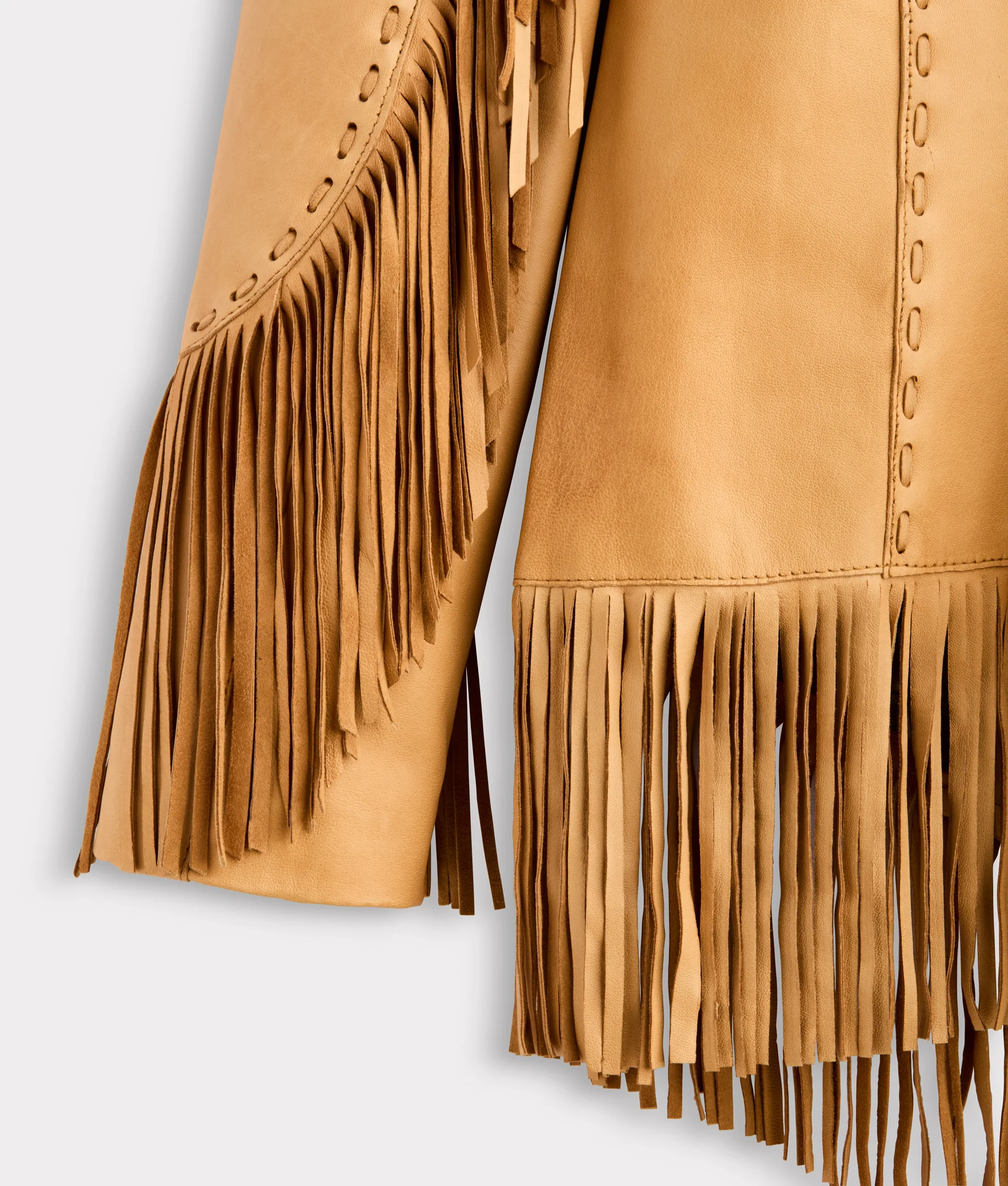 Tallulah Fringe Jacket :: Saddle Tan