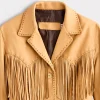 Tallulah Fringe Jacket :: Saddle Tan