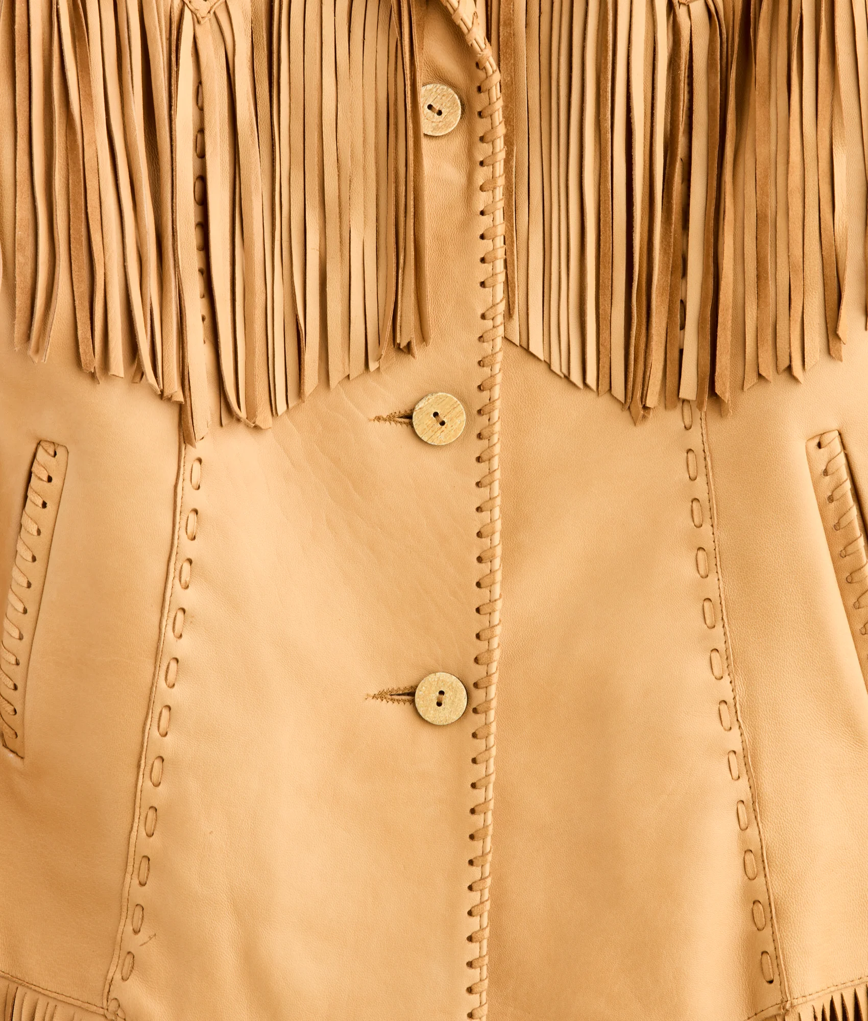 Tallulah Fringe Jacket :: Saddle Tan