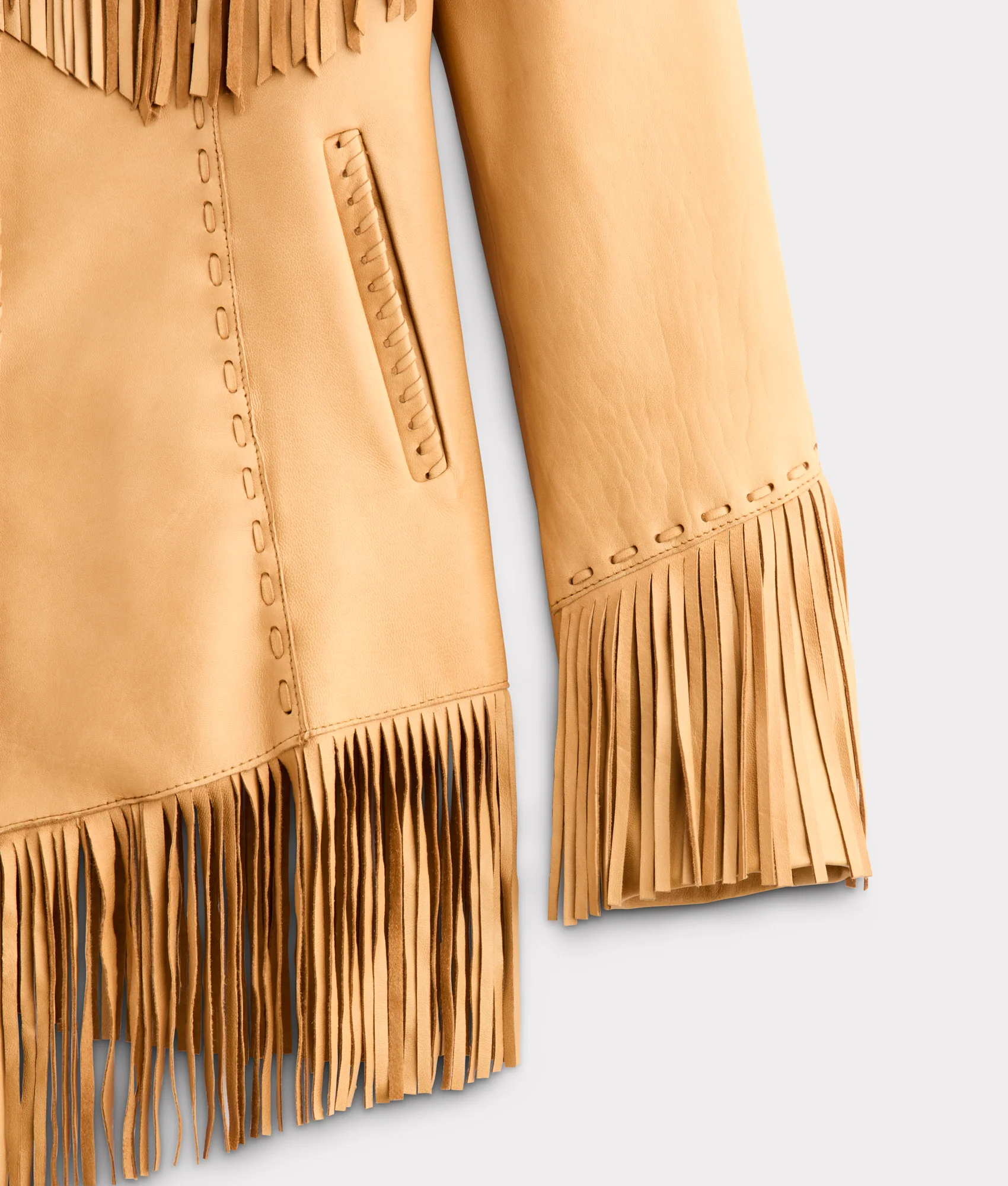 Tallulah Fringe Jacket :: Saddle Tan