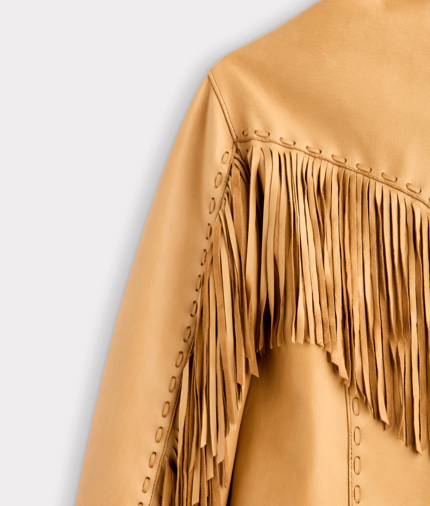 Tallulah Fringe Jacket :: Saddle Tan