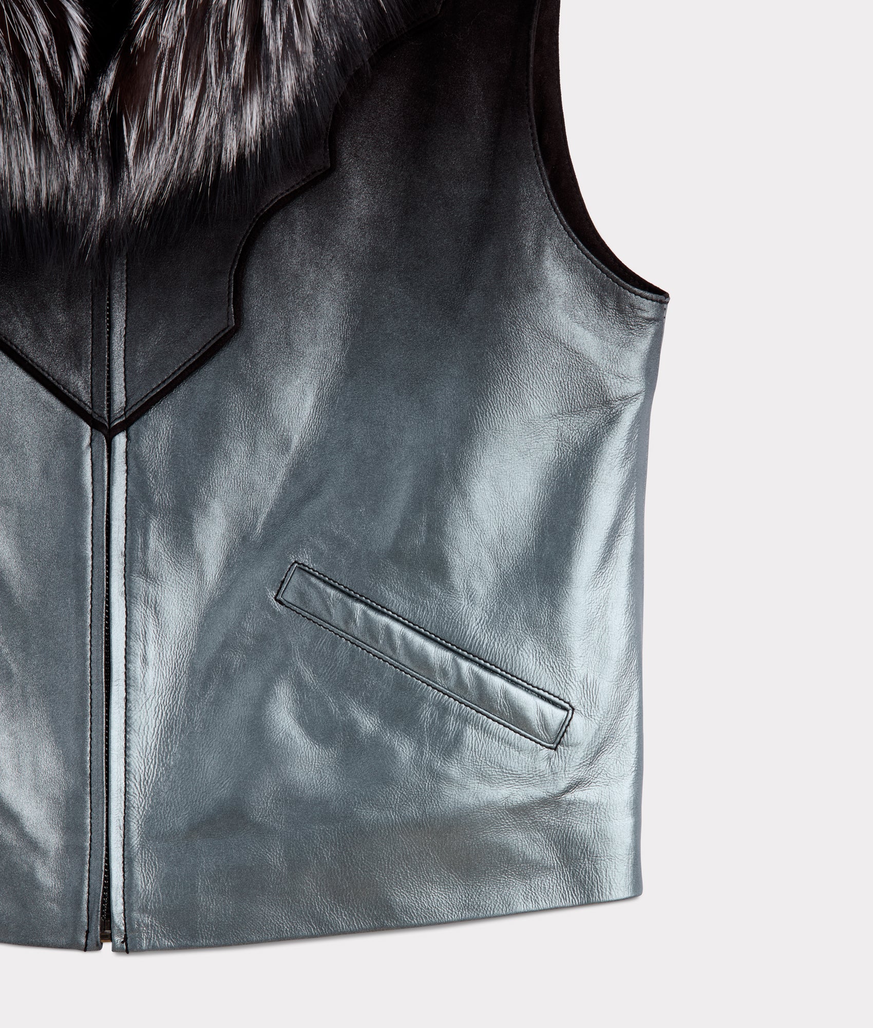 Duchess Of The Range Fur Vest :: Metallic Gradient