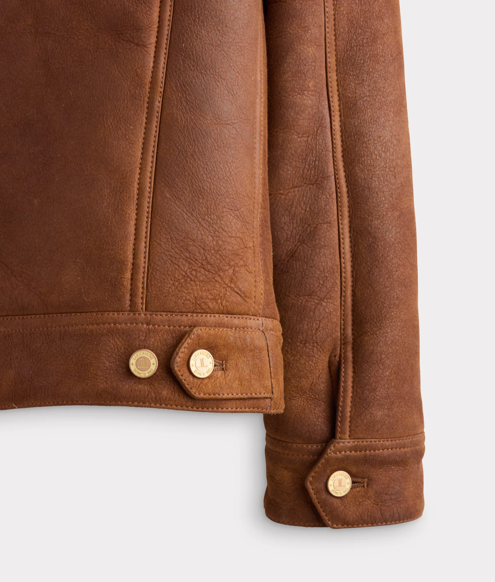 Kyle Shearling Trucker Jacket :: Cognac