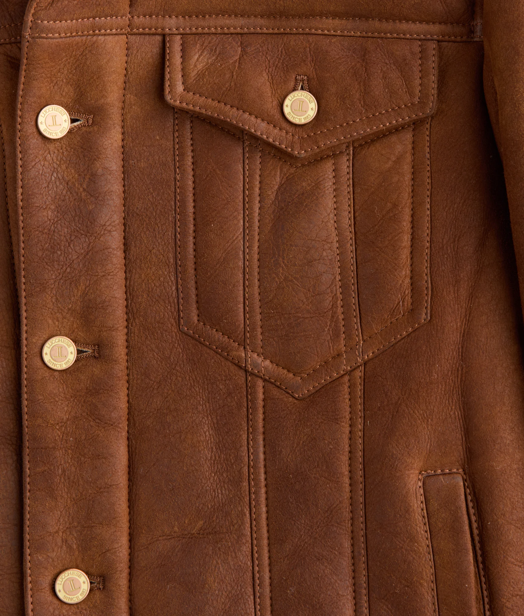 Kyle Shearling Trucker Jacket :: Cognac