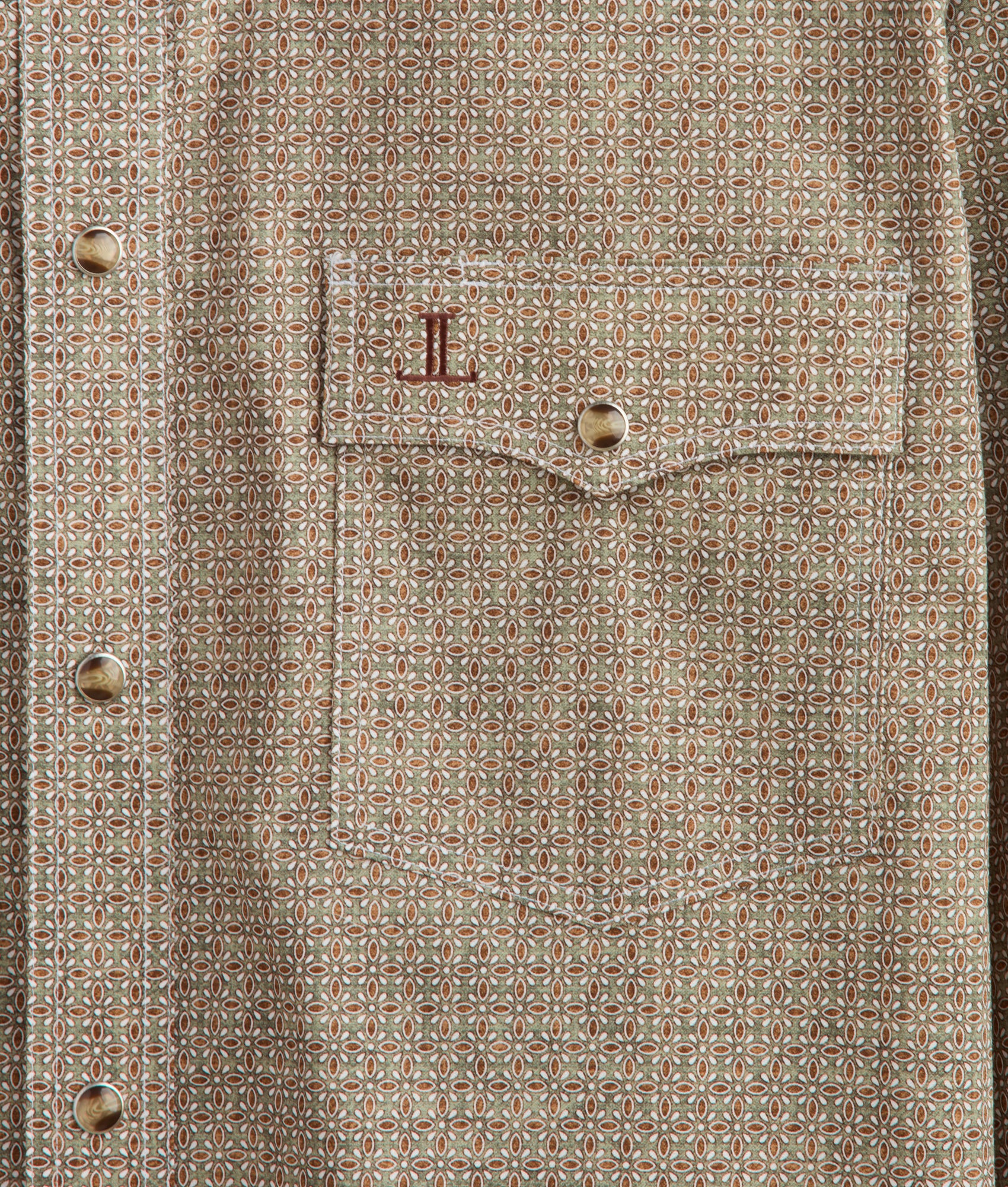 El Paso Cowboy Fit :: Olive/Brick/White Floral