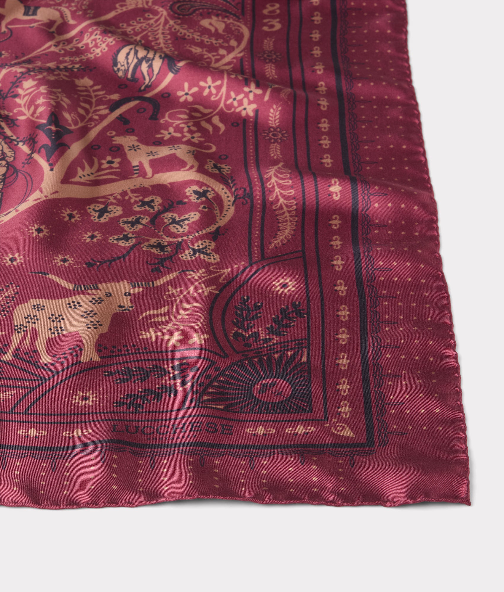 Roots Silk Scarf :: Burgundy