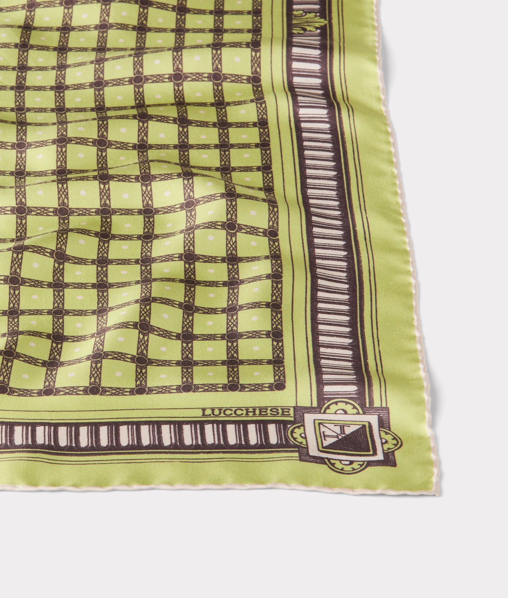 Mesa Grid Silk Scarf :: Olive