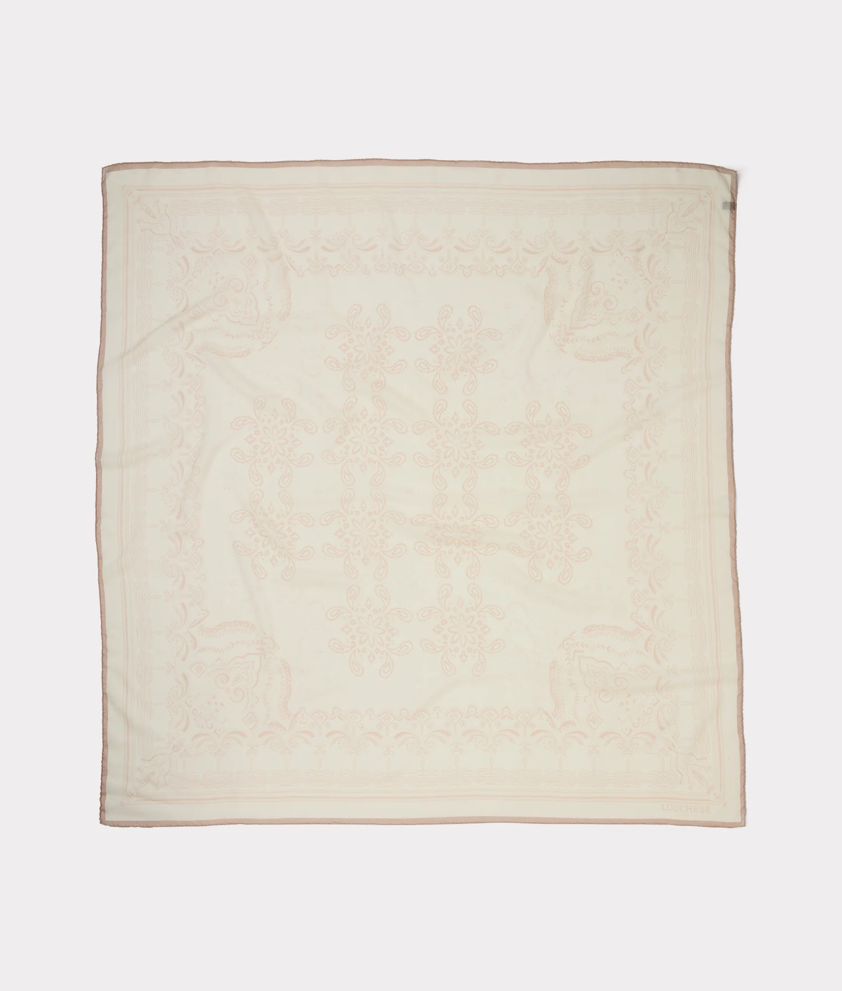 Mirrored L Silk Wool Scarf :: Cream