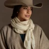 Mirrored L Silk Wool Scarf :: Cream