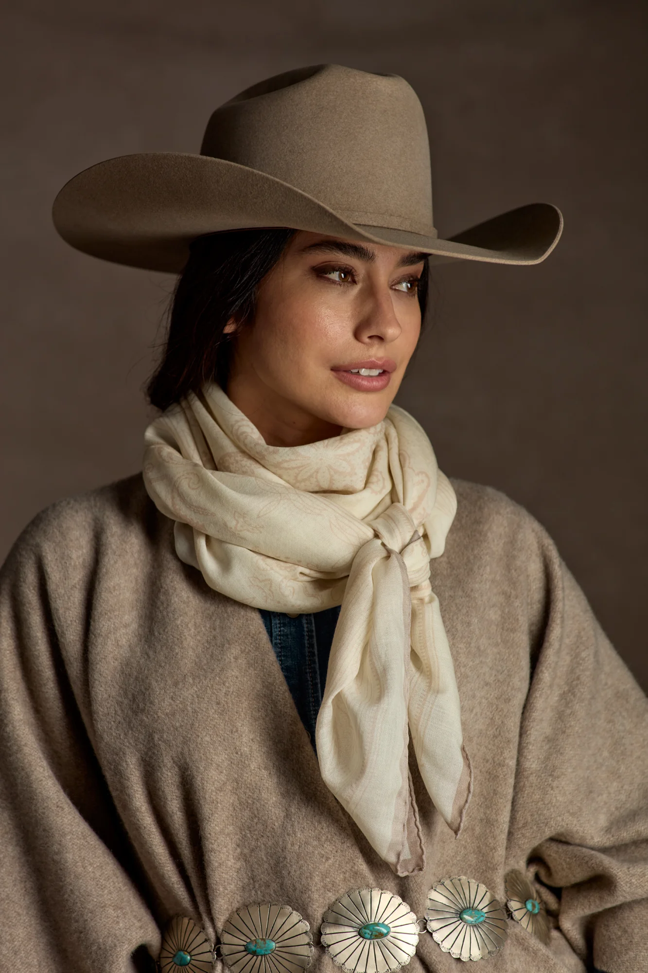 Mirrored L Silk Wool Scarf :: Cream