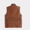 Vail Quilted Leather Vest :: Bourbon