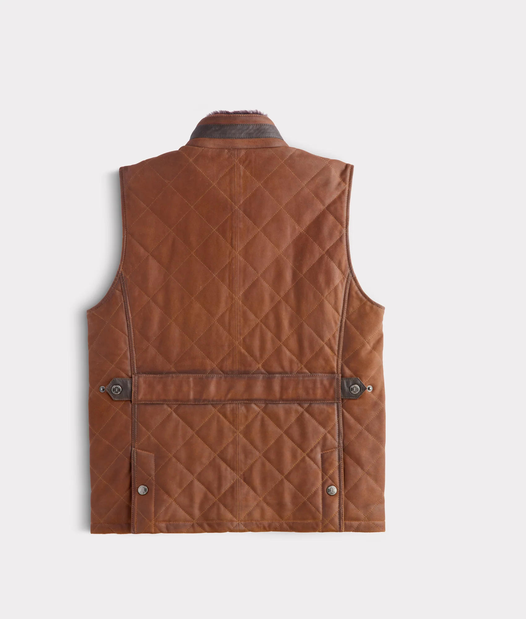 Vail Quilted Leather Vest :: Bourbon