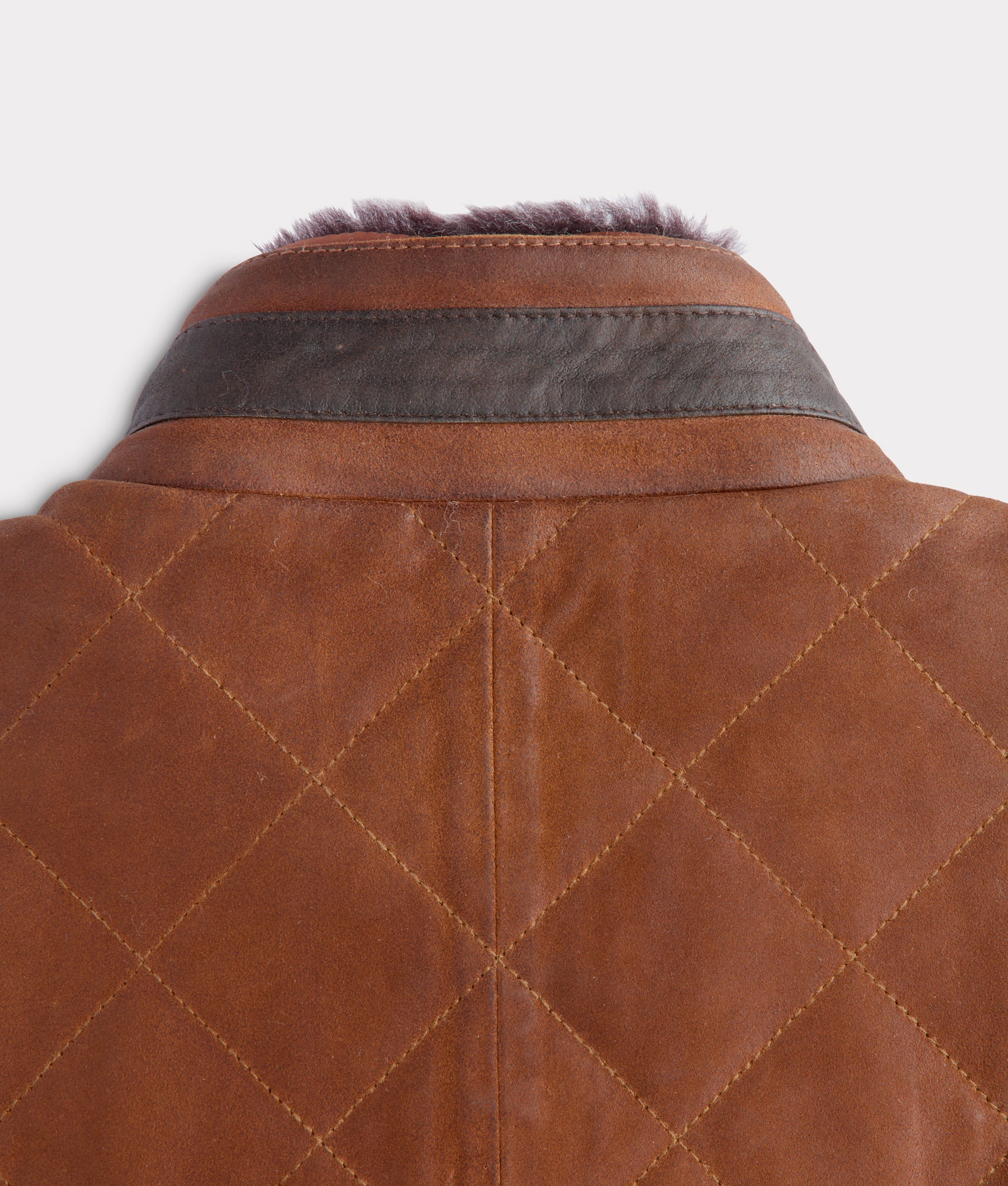 Vail Quilted Leather Vest :: Bourbon