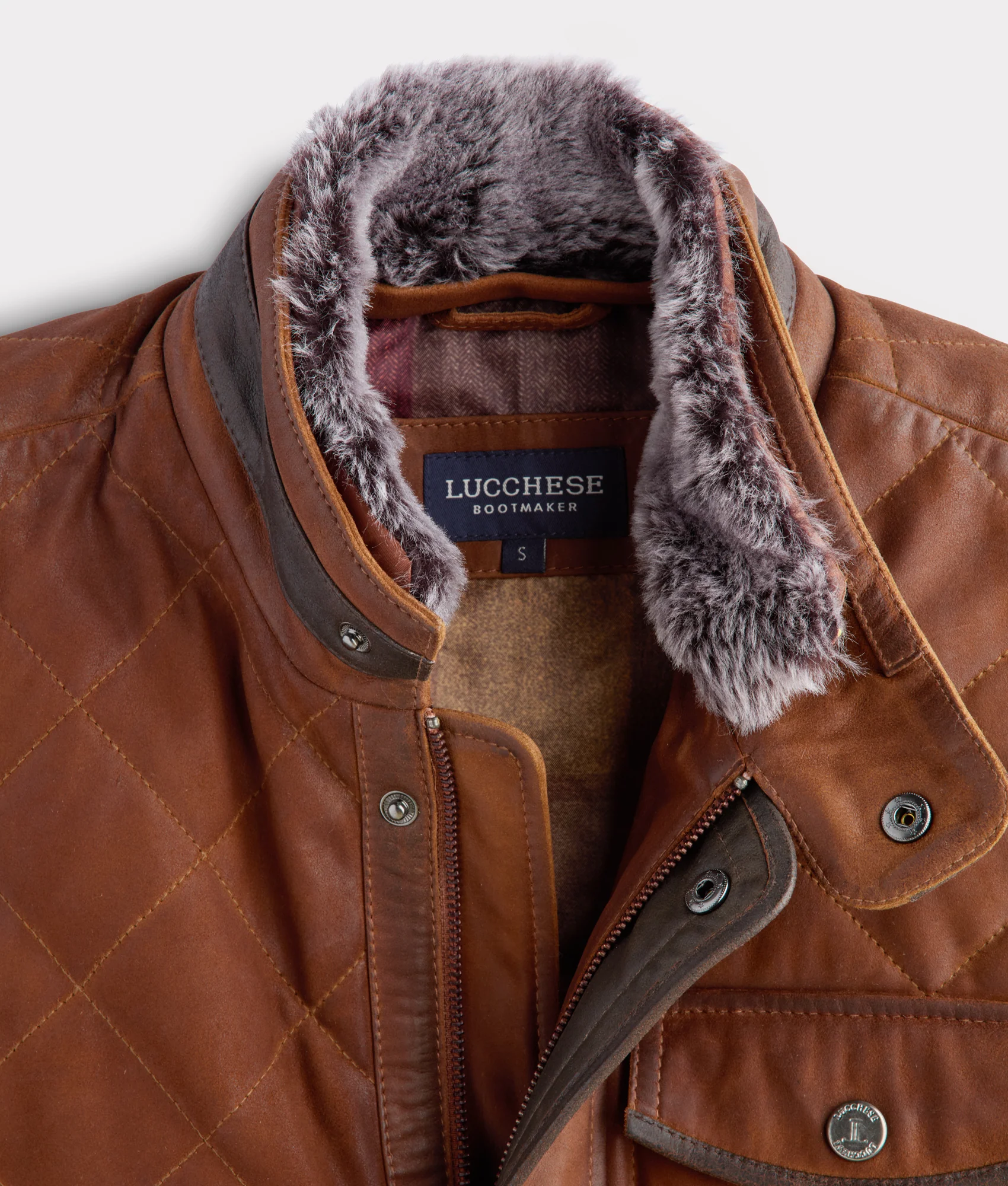Vail Quilted Leather Vest :: Bourbon