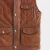 Vail Quilted Leather Vest :: Bourbon