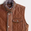 Vail Quilted Leather Vest :: Bourbon