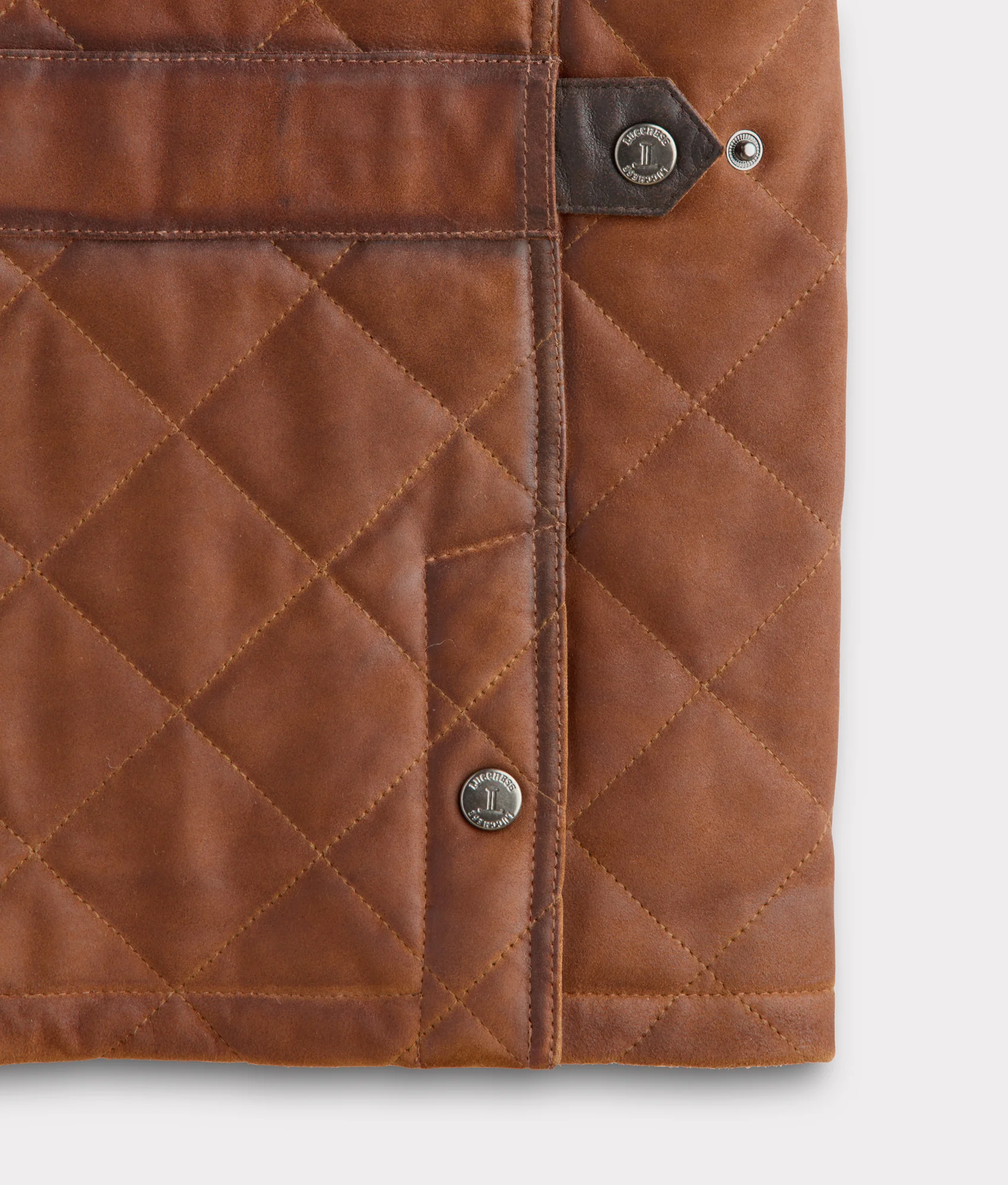 Vail Quilted Leather Vest :: Bourbon