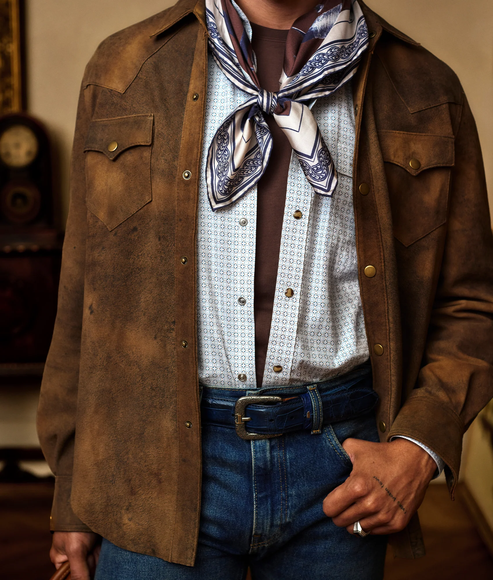 Colt Leather Shacket :: Mocha