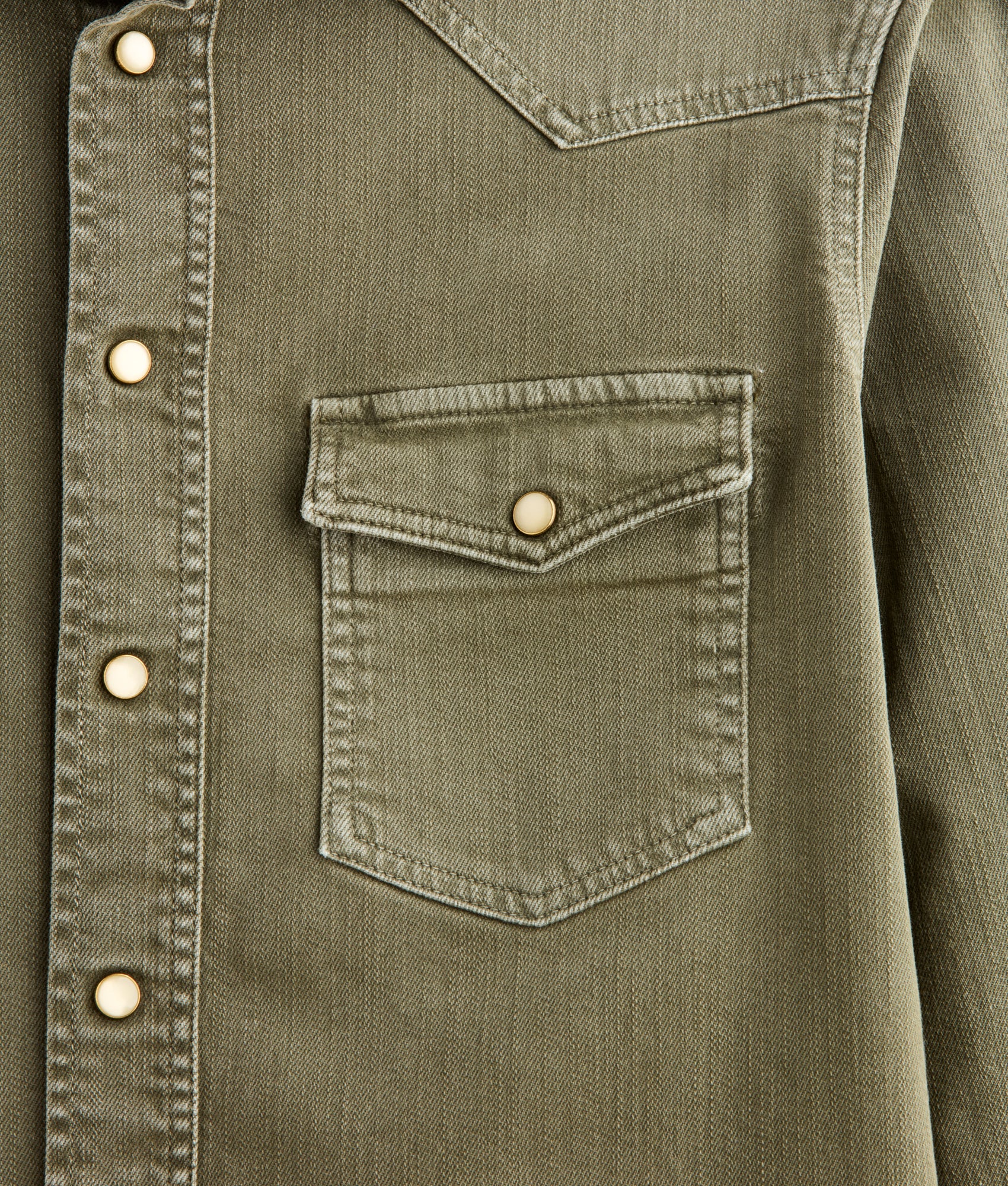 Men's Roper Denim Shirt :: Olive Green