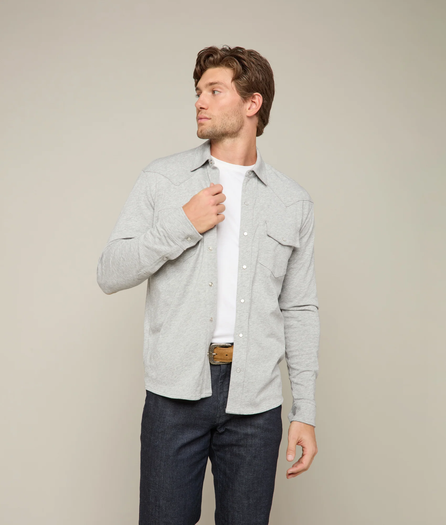 11225-long-sleeve-western-knit-top-heather-grey-7.webp Long Sleeve Western Knit Top :: Heather Grey