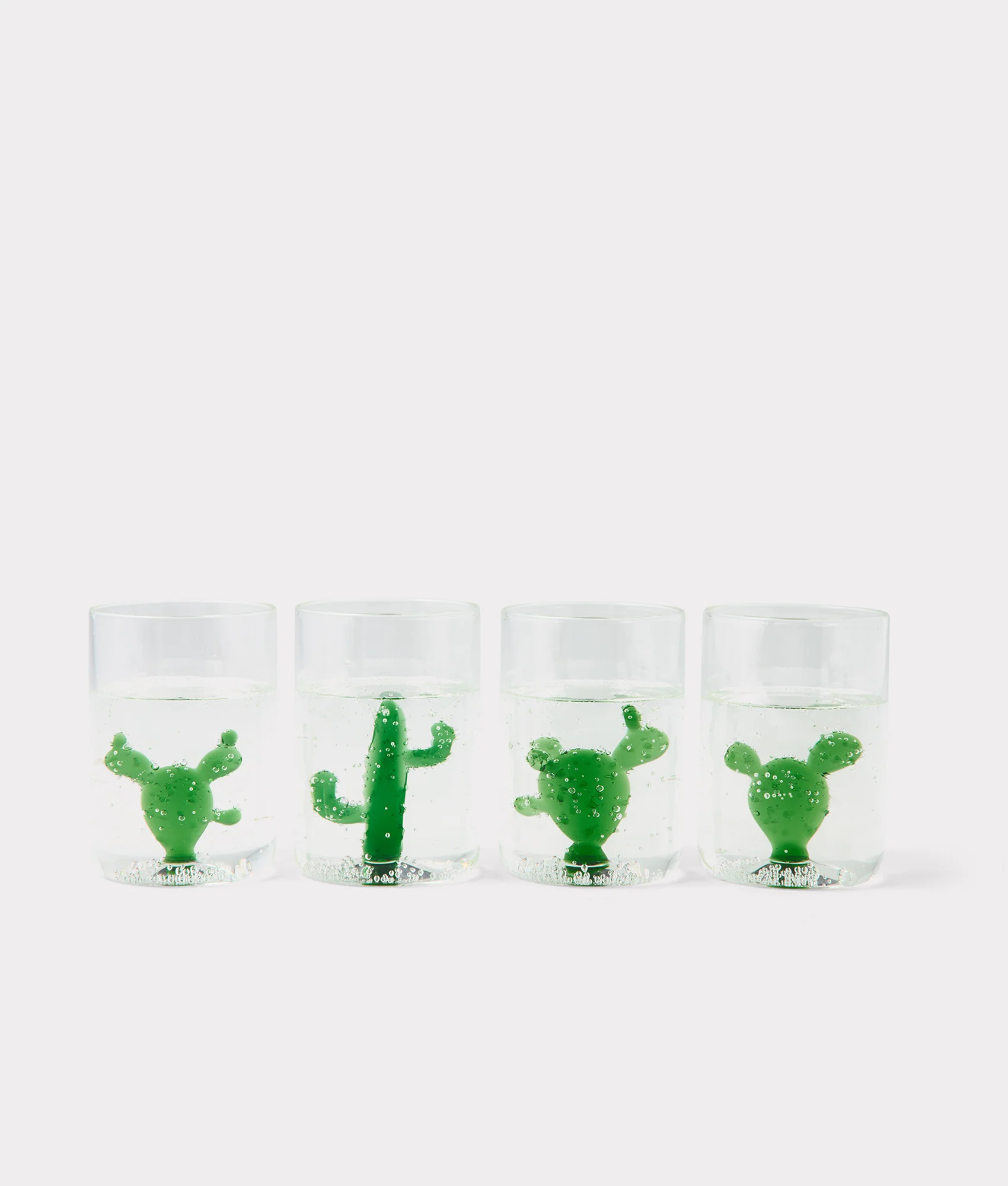 Tucson Saguaro Cactus Drinking Glasses - Set of Four :: Green