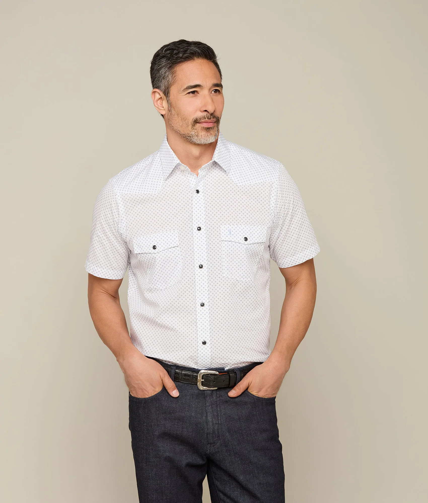 Austin Classic Fit :: Blue And Navy Circle Print