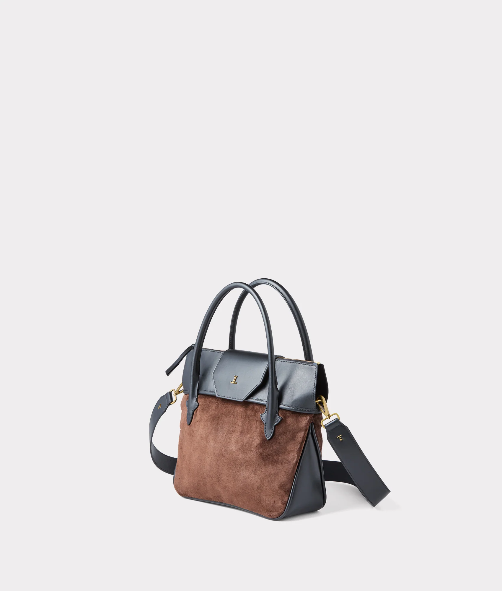 Mini Roma Suede Tote :: Brown