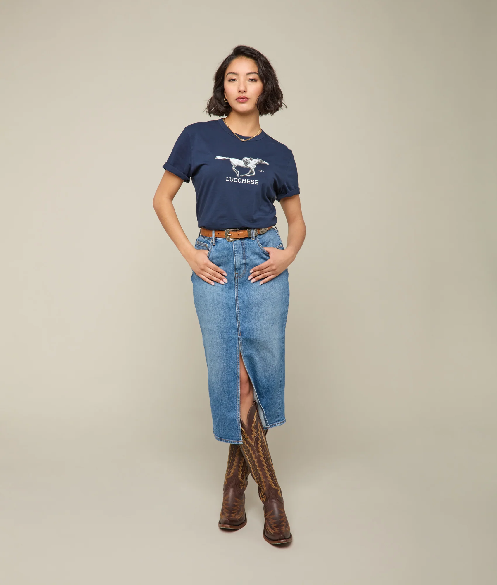 Lucchese Racehorse Tee :: Navy