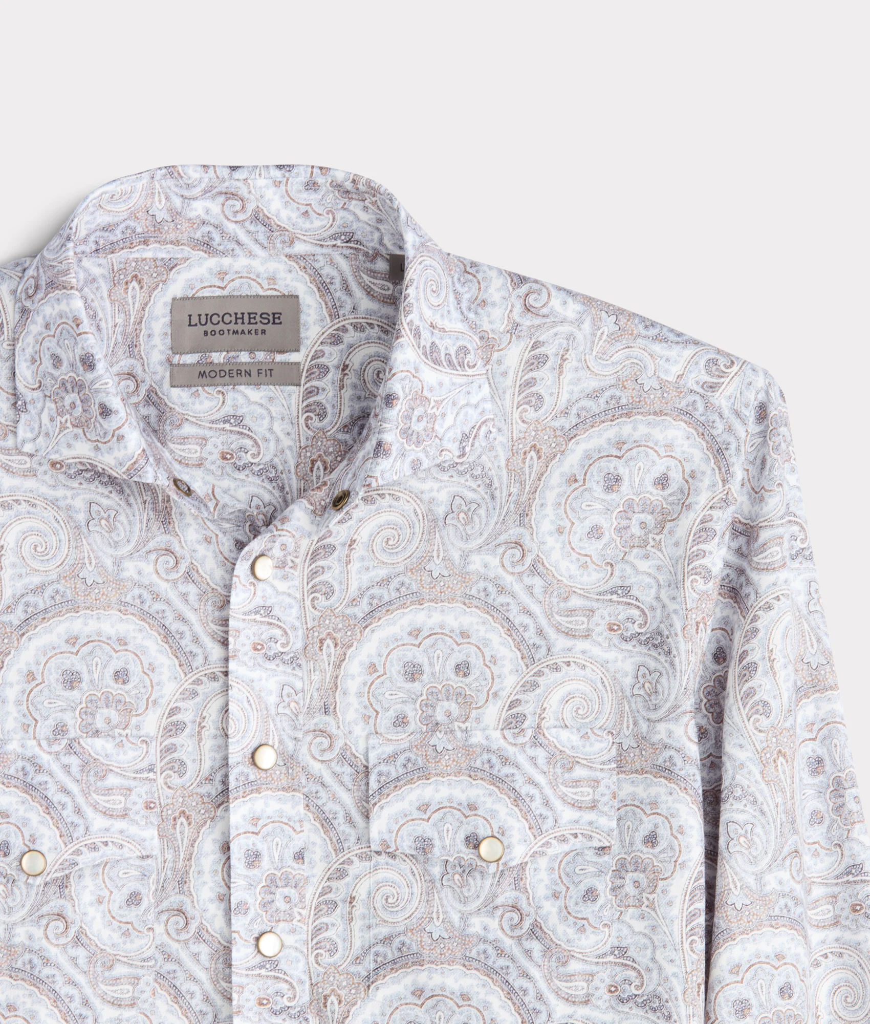 El Paso Modern Fit :: Blue And Brown Paisley