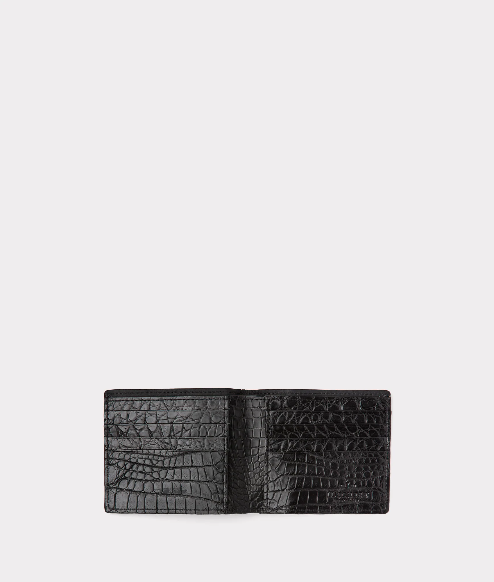 Hipster Wallet - American Alligator :: Black