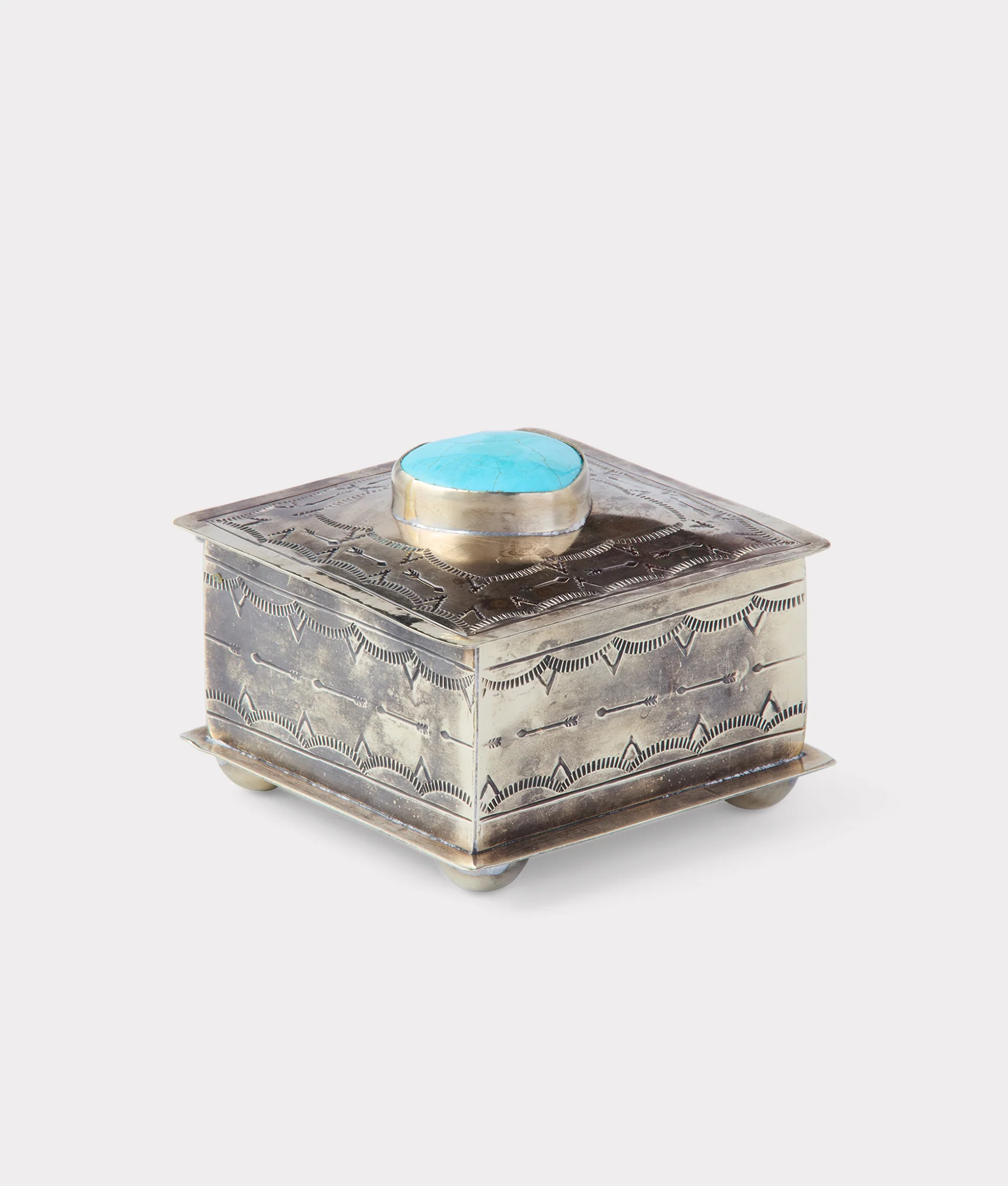 Southwestern Heart Box :: Silver