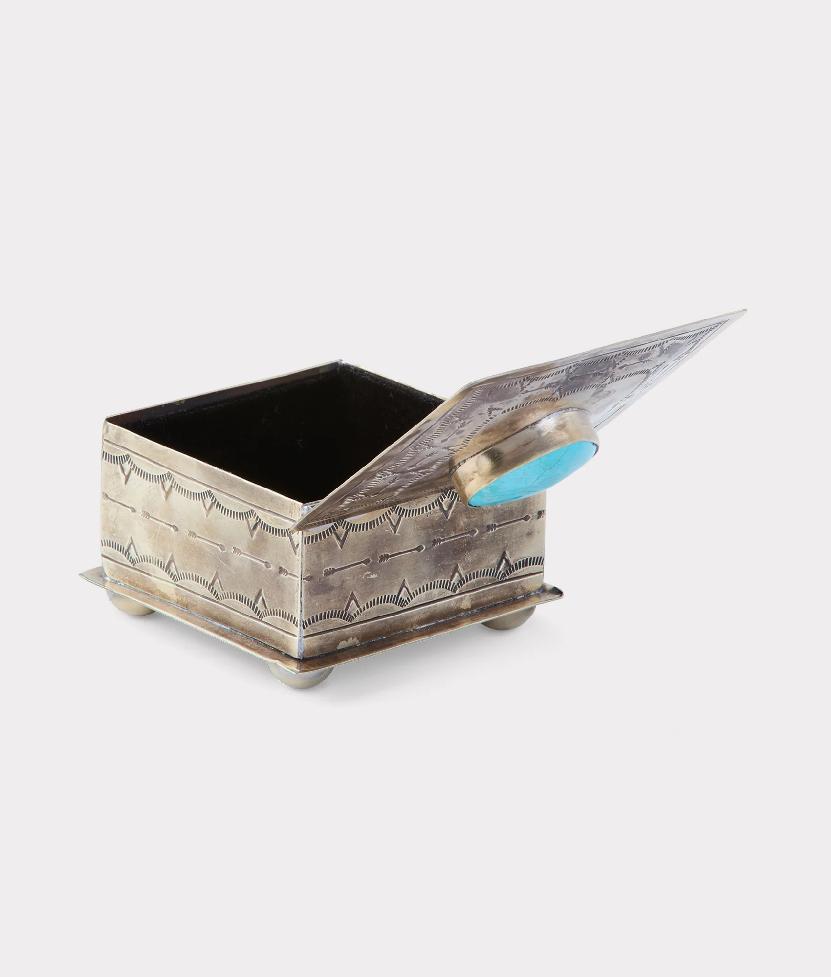 Southwestern Heart Box :: Silver