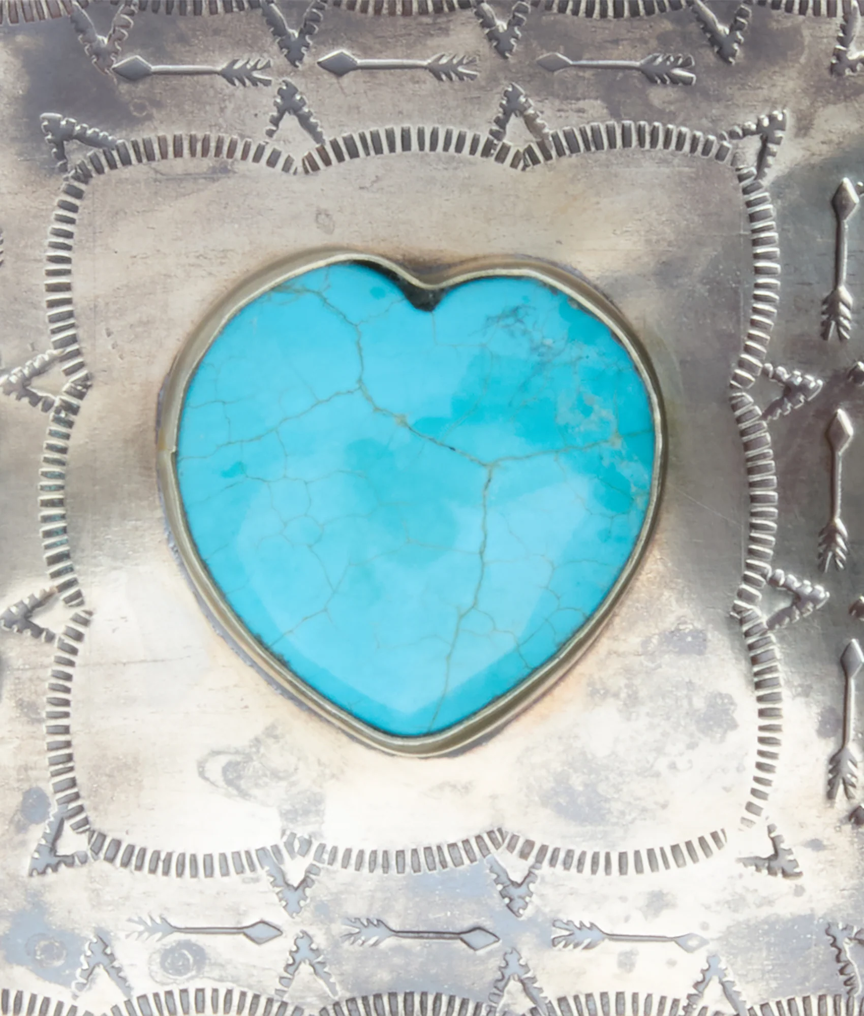 Southwestern Heart Box :: Silver