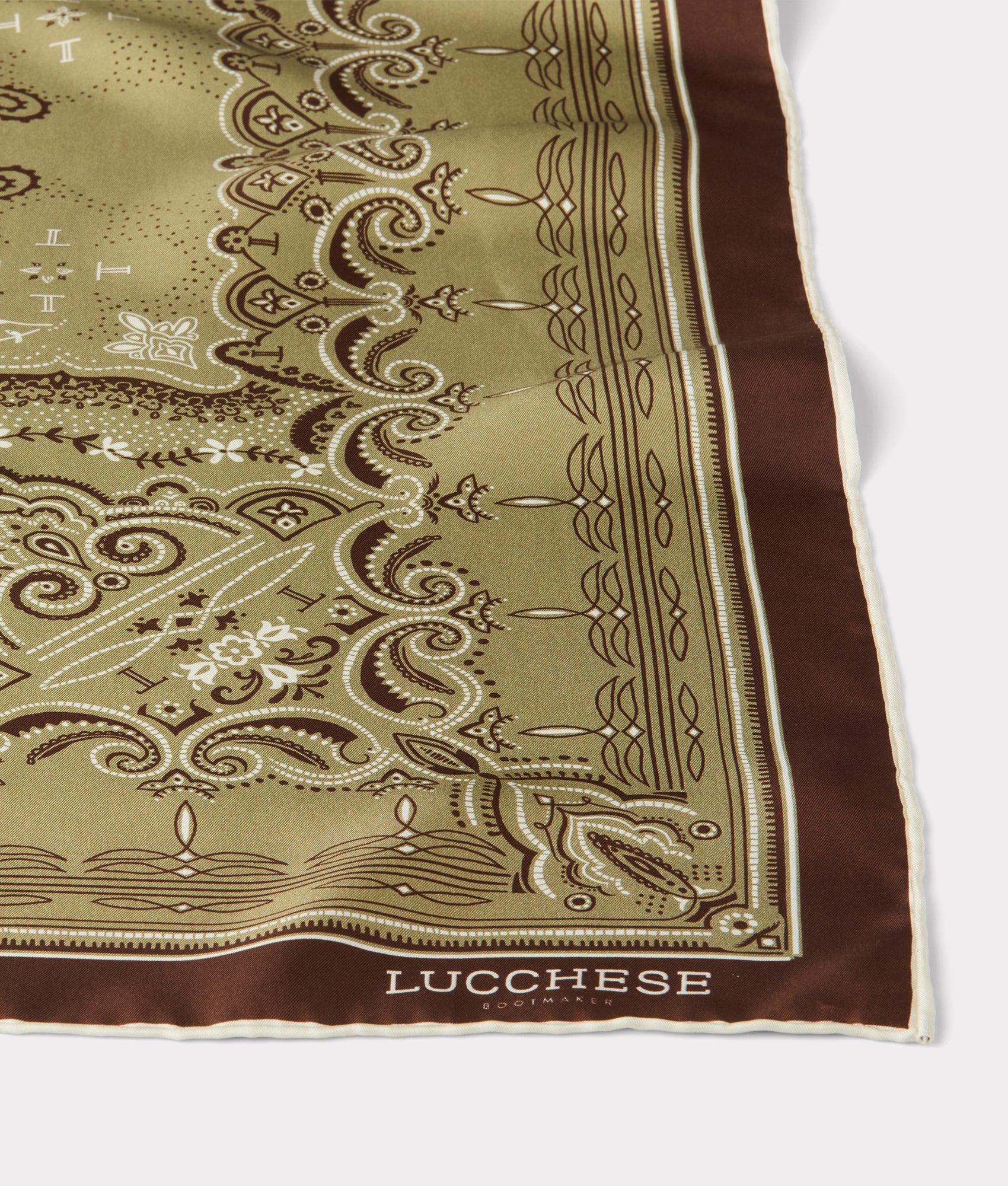 Mirrored L Silk Scarf :: Olive