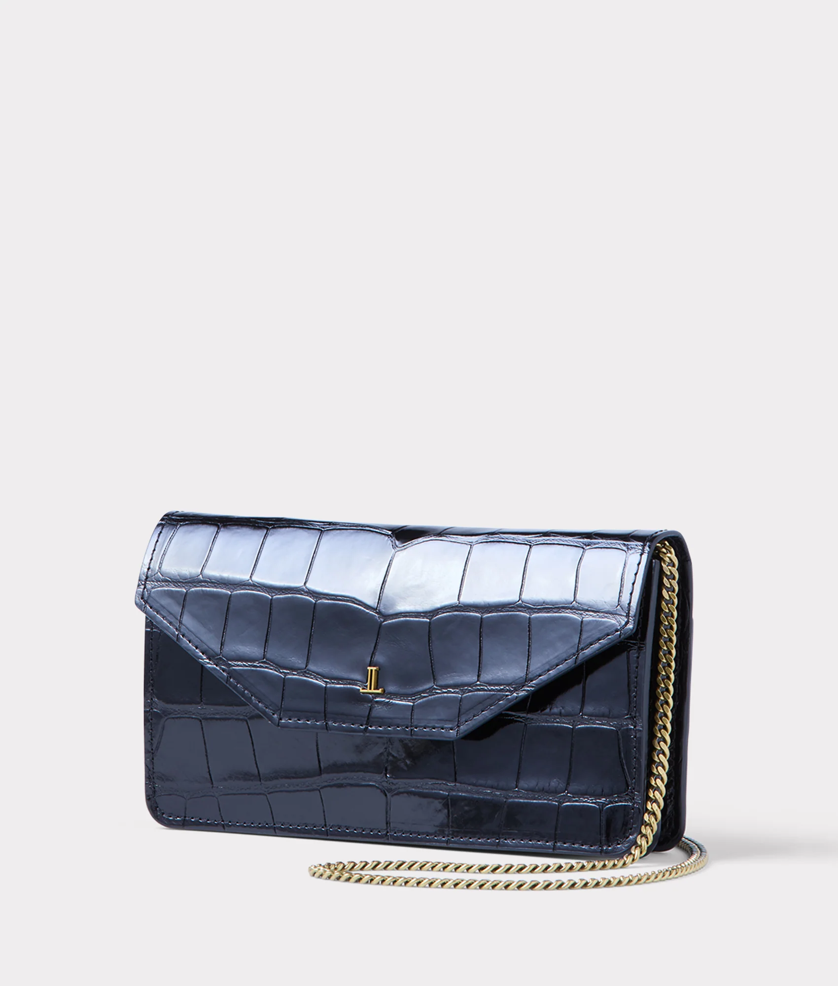 Long Exotic Wallet On A Chain :: Black