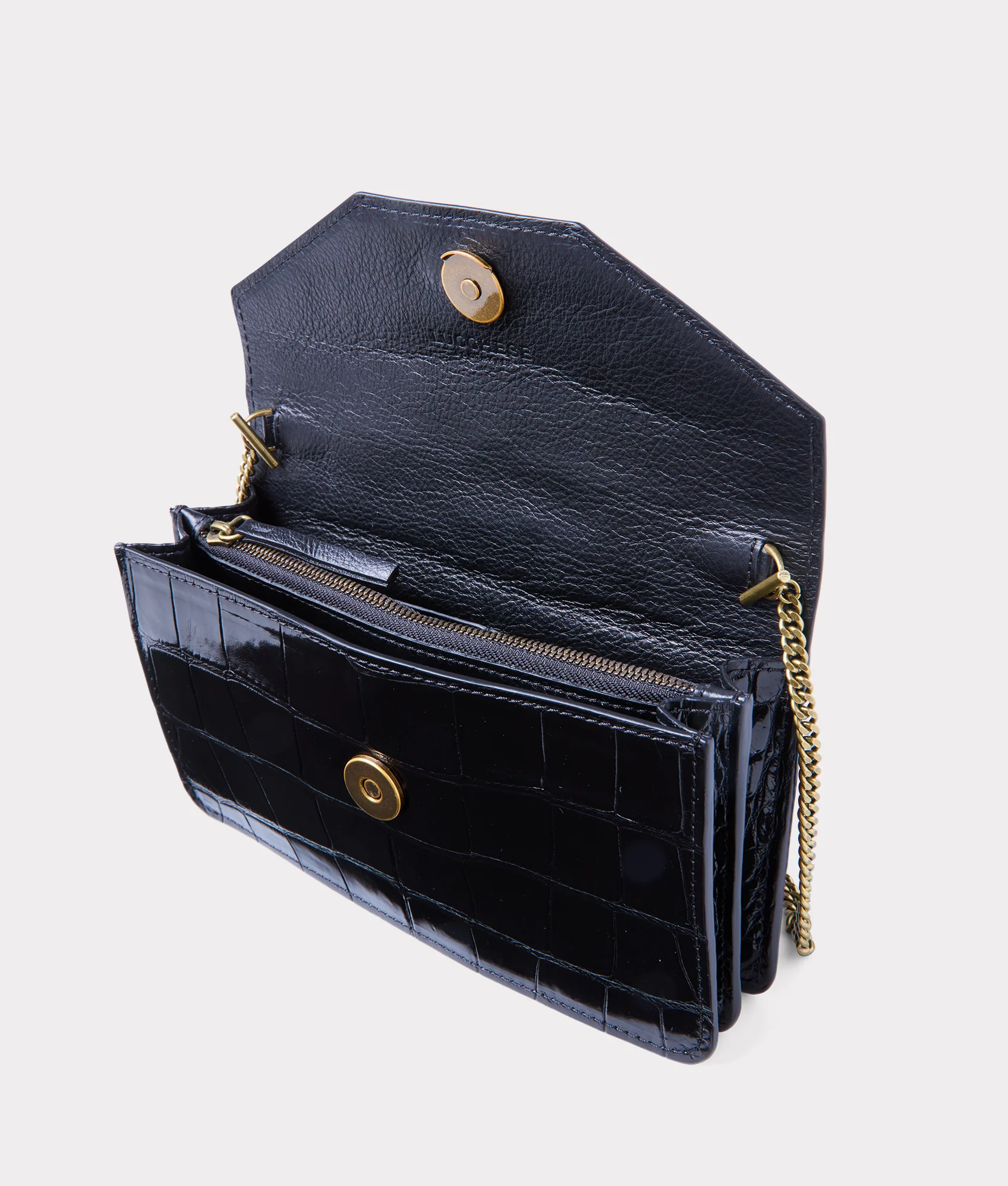 Long Exotic Wallet On A Chain :: Black