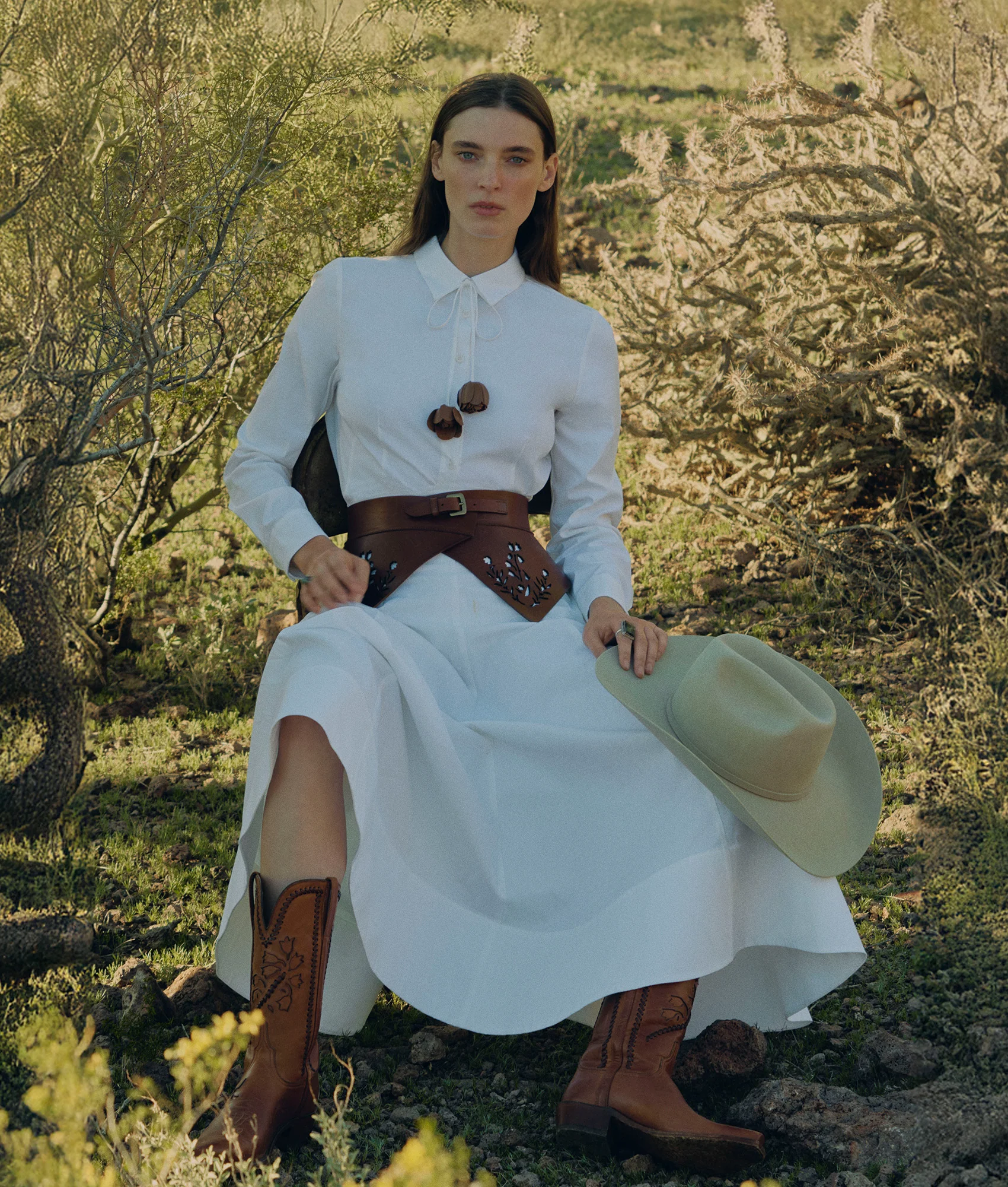 Lela Rose x Lucchese Bunting :: White