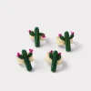 Tucson Saguaro Cactus Flower Napkin Rings - Set of Four :: Green