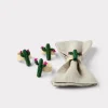 Tucson Saguaro Cactus Flower Napkin Rings - Set of Four :: Green