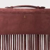 Bowie Suede Fringe Clutch :: Chocolate