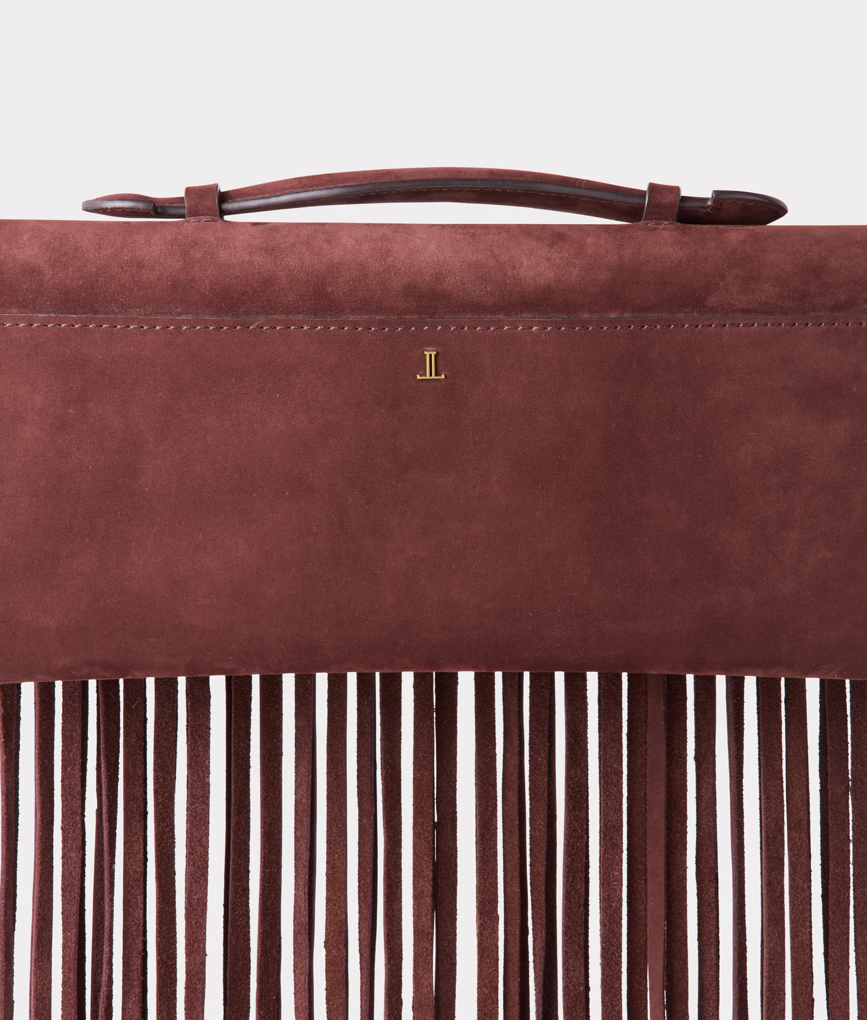Bowie Suede Fringe Clutch :: Chocolate