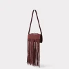 Bowie Suede Fringe Clutch :: Chocolate
