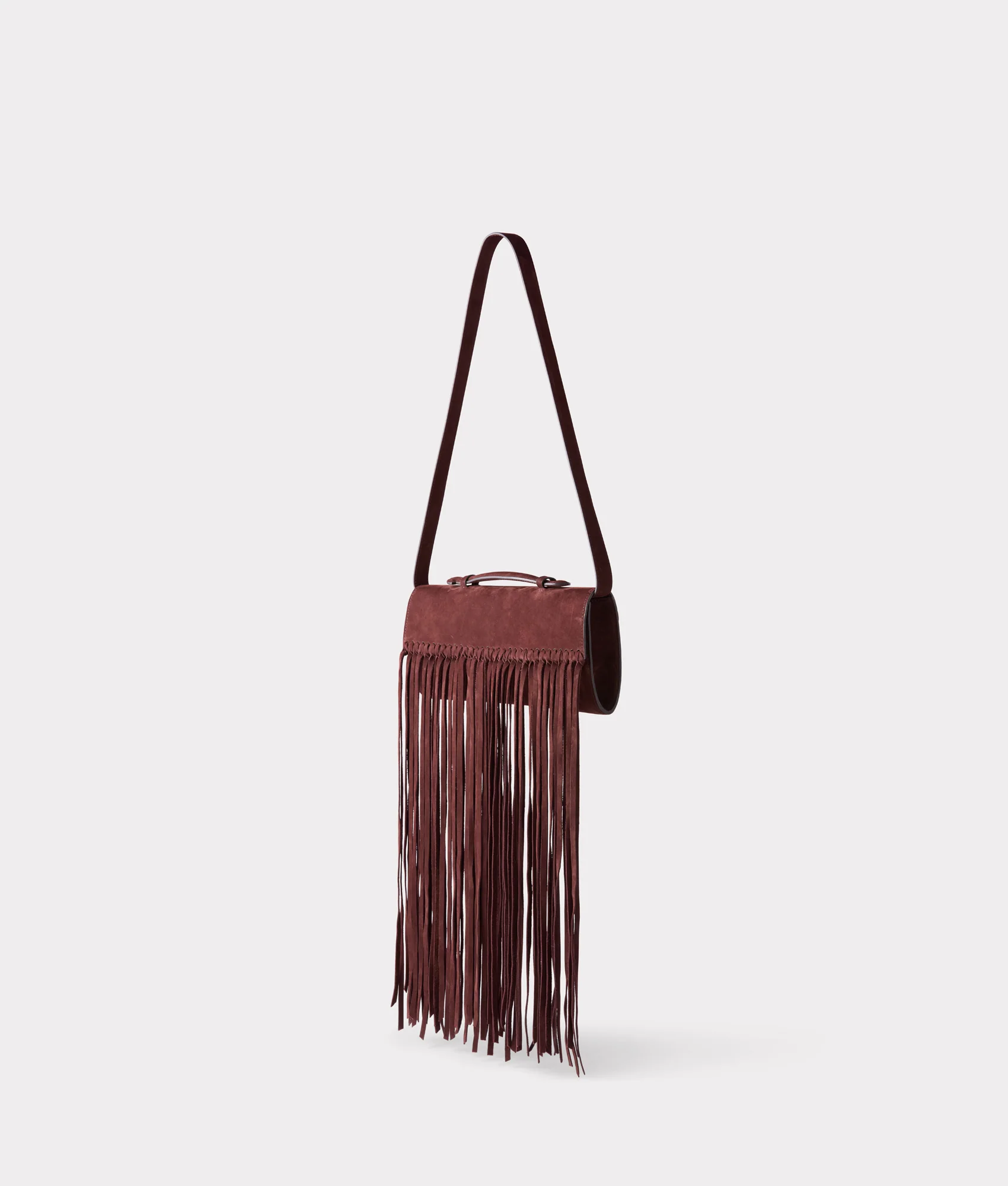 Bowie Suede Fringe Clutch :: Chocolate