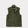 Quilted Suede Vest :: Loden