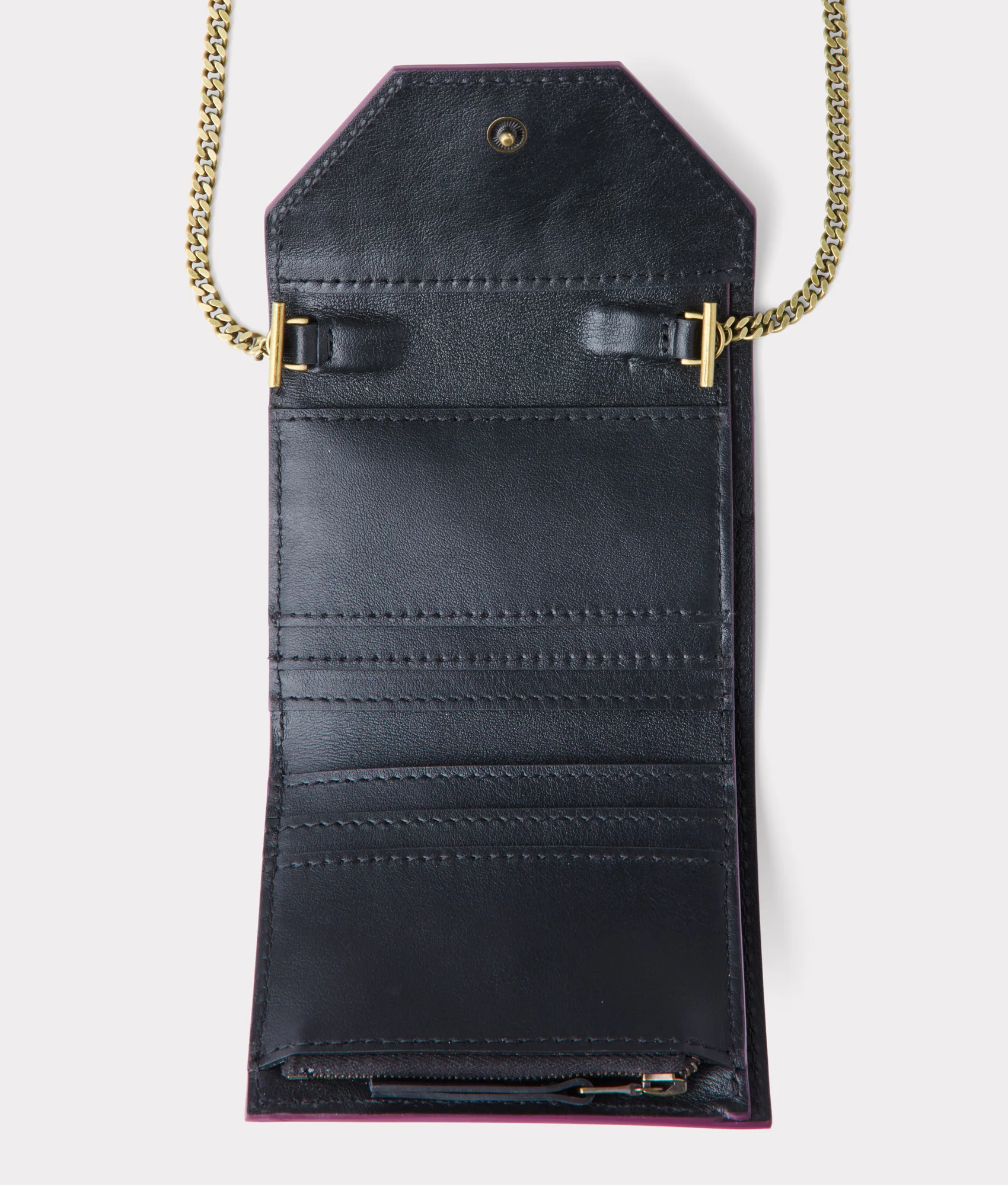 Short Wallet On A Chain :: Burgundy