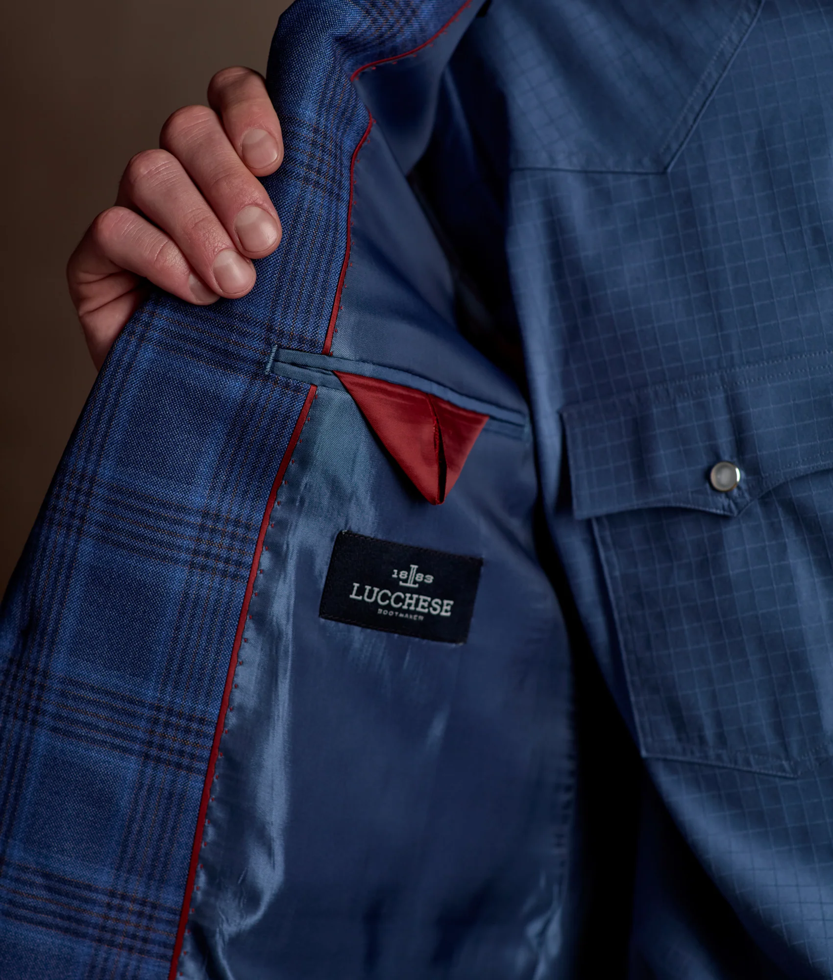 Lucchese Sport Coat :: Blue Plaid