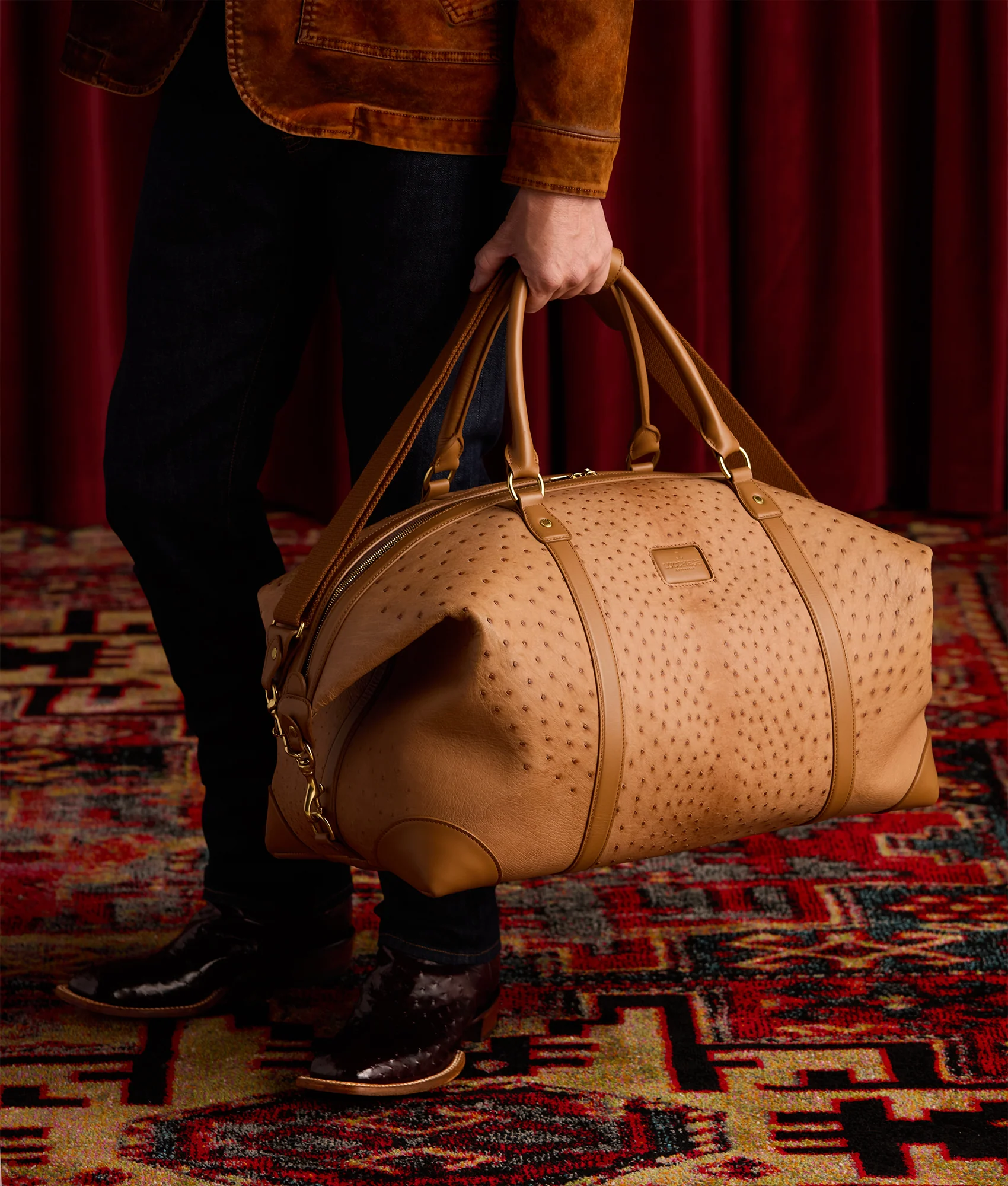 Ostrich Duffle - Large :: Cognac