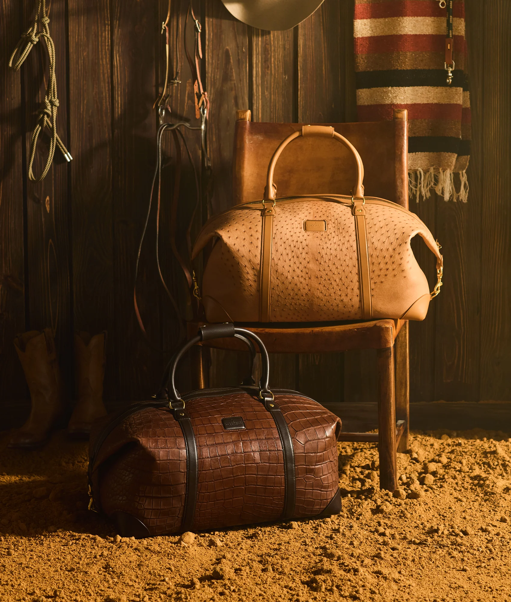 Ostrich Duffle - Large :: Cognac