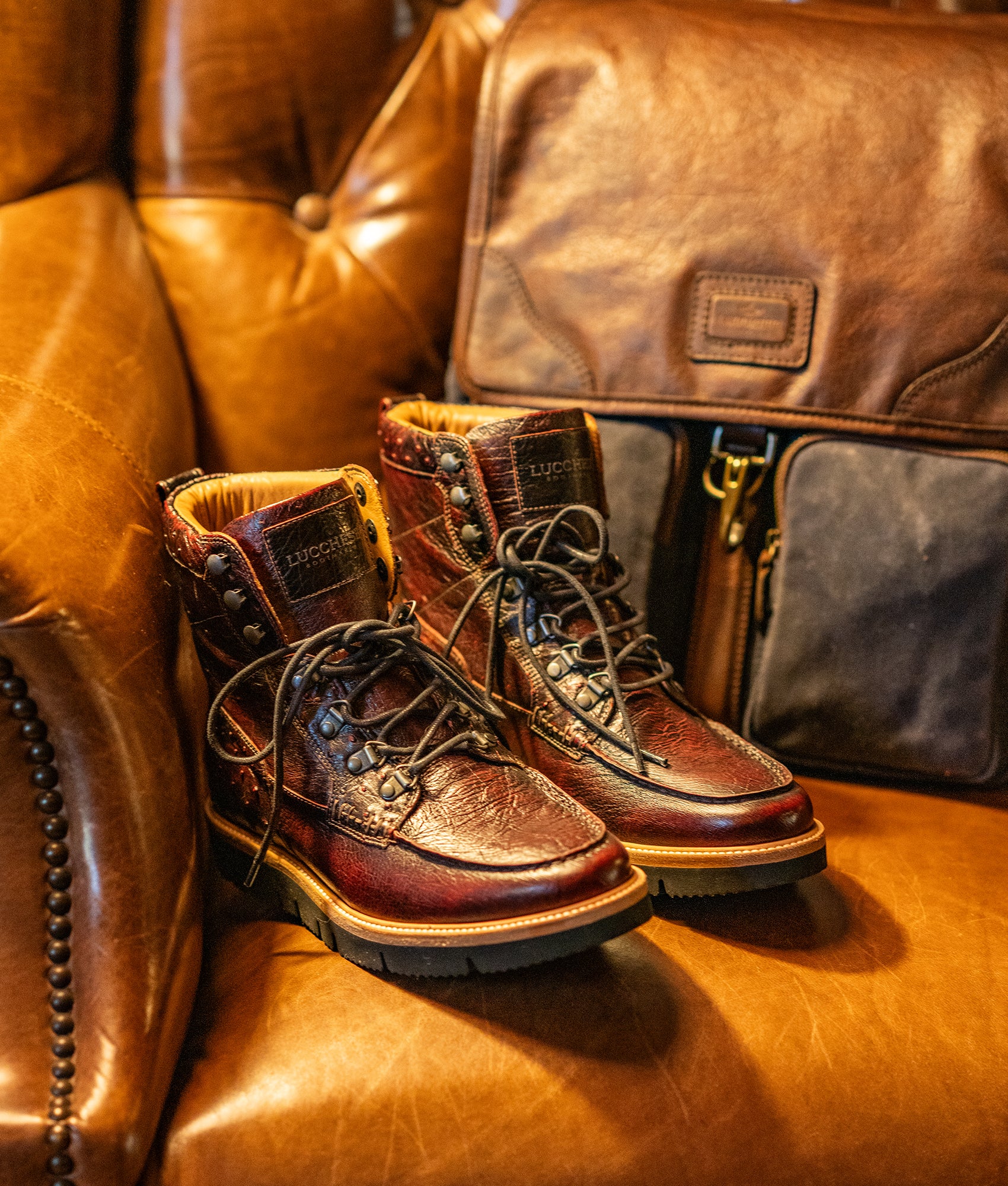 Ridgeline Exotic Lace Up Boot :: Black Cherry